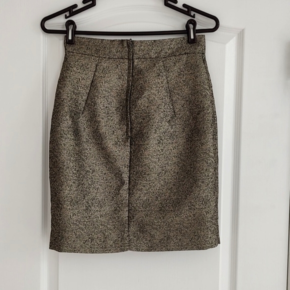 New H&M Gold Sparkly Black Metallic Pencil Skirt Pockets S / 3 / 4 / 6 Waist 28" - Picture 4 of 7